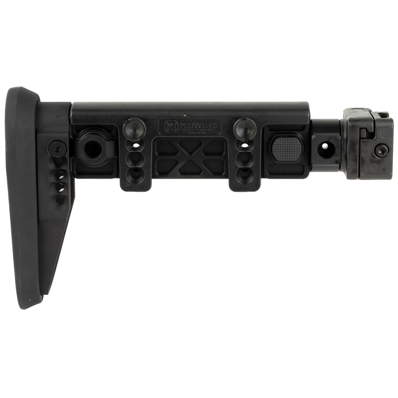 Midwest Industries Alpha Folding Stock – Black, Fits AK-Platform with 1913 Picatinny Rail Adapter
