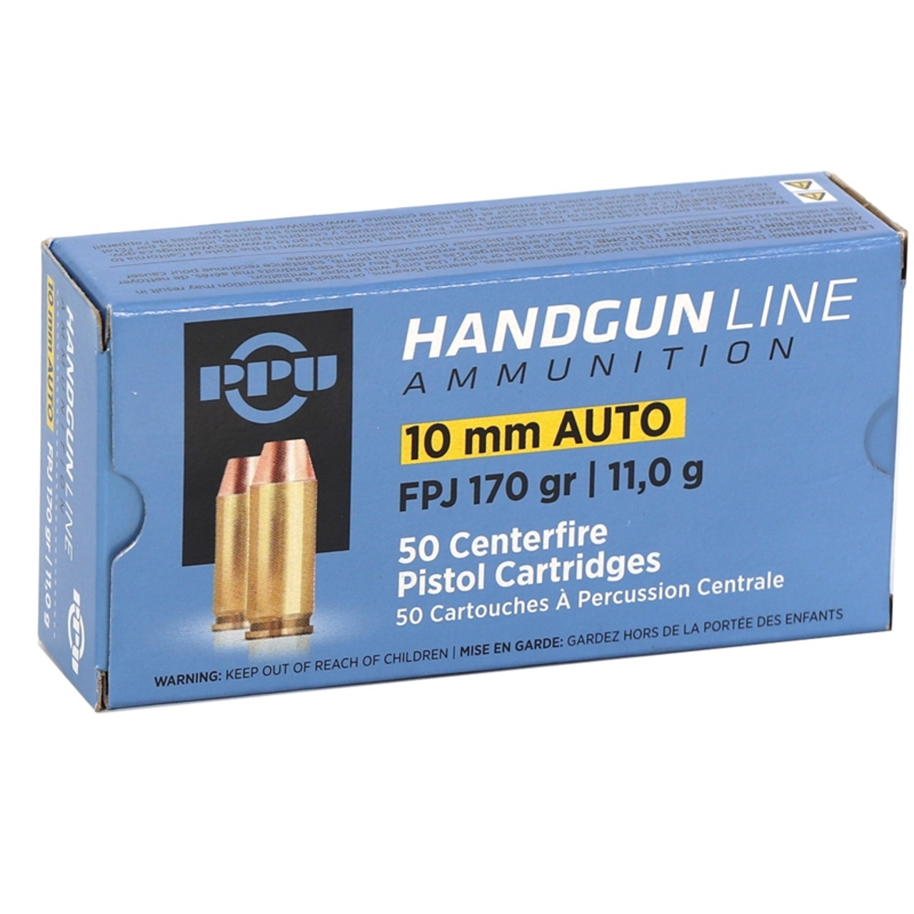 PPU Ammo 10mm 170gr, Full Metal Jacket 50rd