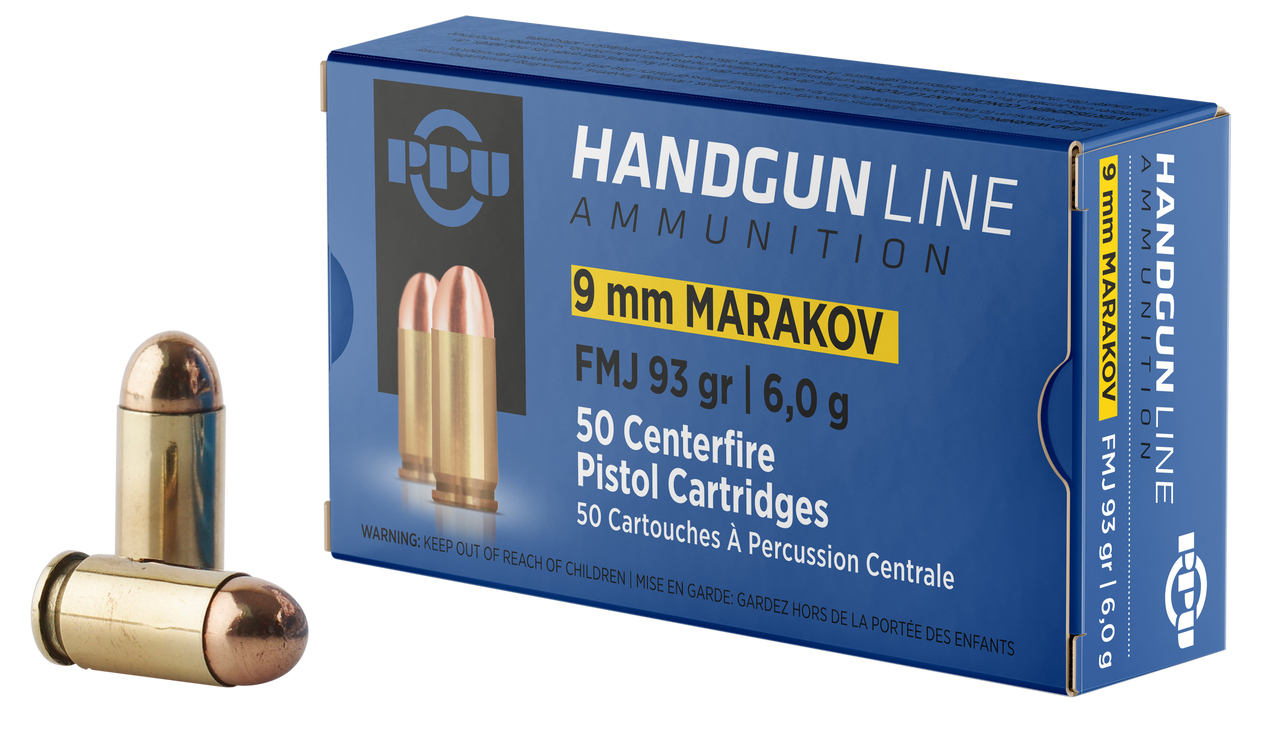 PPU Ammo Defense 9x18 Makarov 93gr, Full Metal Jacket 50rd