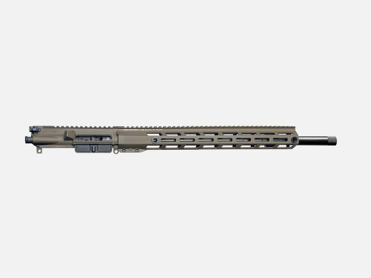 Rise Armament 22 ARC Complete Upper – 18" 1:7 Twist Barrel, 1/2x28 Threaded, M-LOK Handguard, Patriot Brown Cerakote, AR-15 Platform