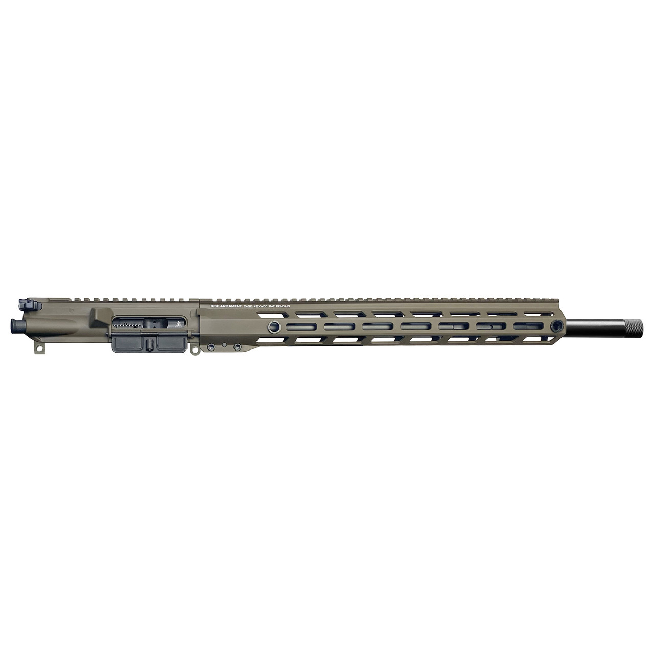 Rise Armament 6mm ARC Complete Upper – 18" 1:7 Twist Barrel, 1/2x28 Threaded, M-LOK Handguard, Patriot Brown Cerakote, AR-15 Compatible
