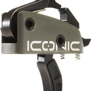 Rise Armament Iconic Two-Stage Curved Trigger, 2 lbs Draw Weight, Green Finish, AR-15, AR-10