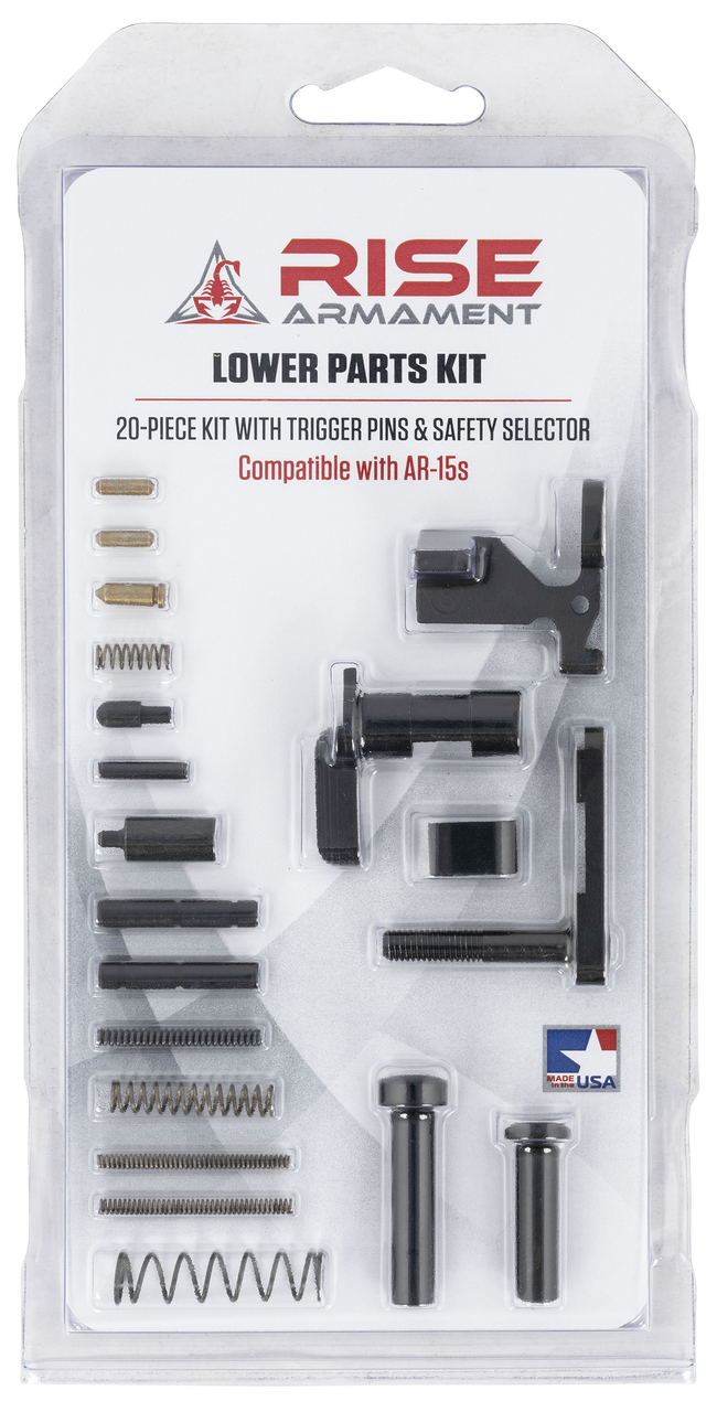 Rise Armament Lower Parts Kit (No Fire Control Group) – Black – Fits AR-15