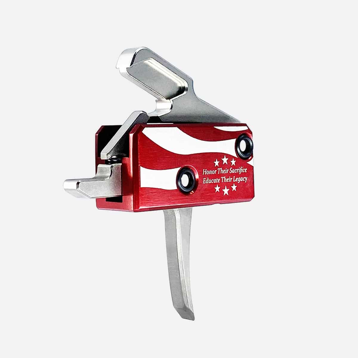 Rise Armament The Patriot High Performance Trigger – AR-Platform Silver/Red/White/Blue Single-Stage Flat 3.50 lbs Right