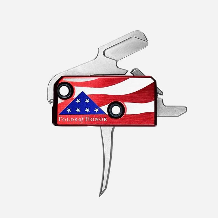 Rise Armament The Patriot High Performance Trigger – AR-Platform Silver/Red/White/Blue Single-Stage Flat 3.50 lbs Right