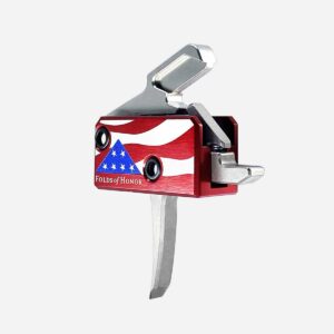 Rise Armament The Patriot High Performance Trigger – AR-Platform Silver/Red/White/Blue Single-Stage Flat 3.50 lbs Right