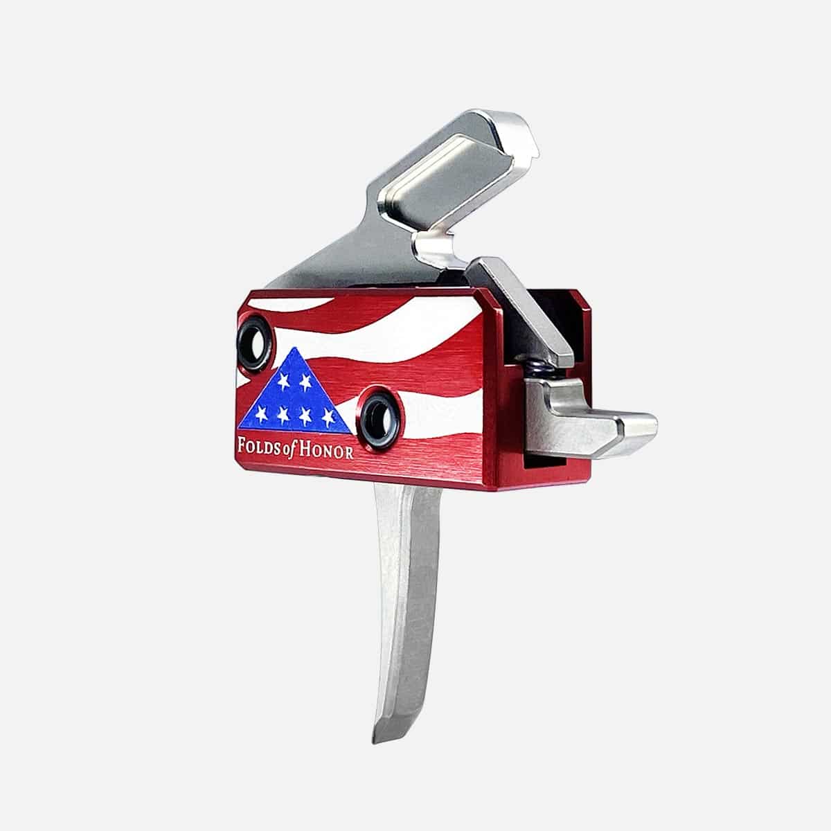 Rise Armament The Patriot High Performance Trigger – AR-Platform Silver/Red/White/Blue Single-Stage Flat 3.50 lbs Right