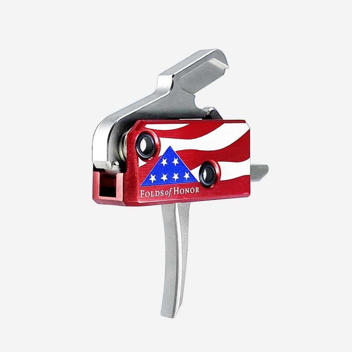 Rise Armament The Patriot High Performance Trigger – AR-Platform Silver/Red/White/Blue Single-Stage Flat 3.50 lbs Right