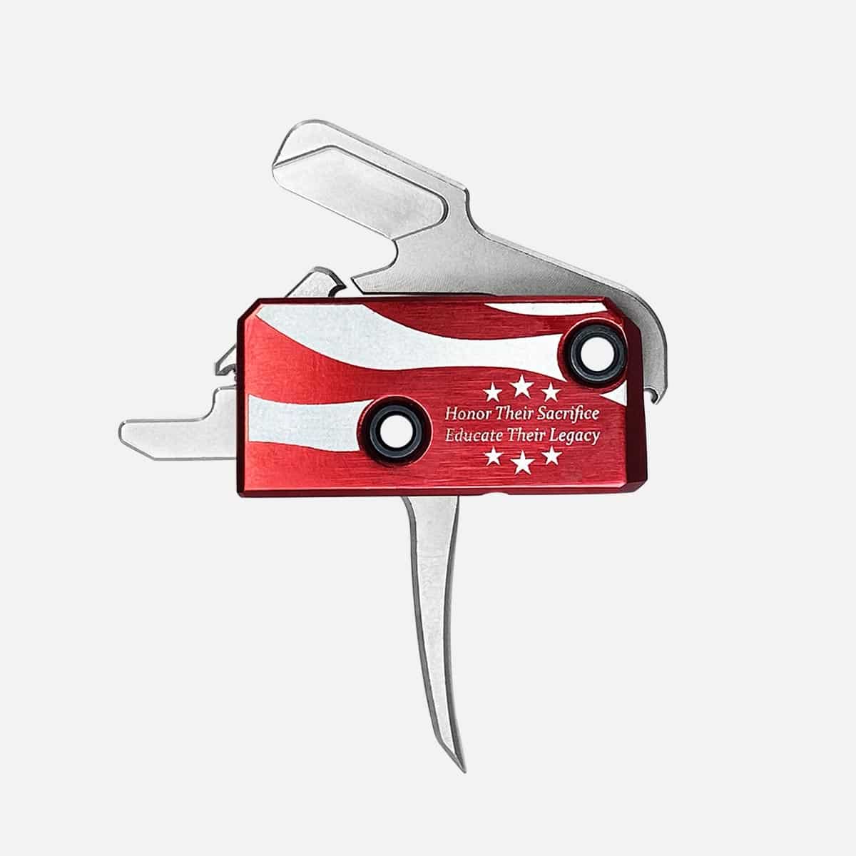 Rise Armament The Patriot High Performance Trigger – AR-Platform Silver/Red/White/Blue Single-Stage Flat 3.50 lbs Right