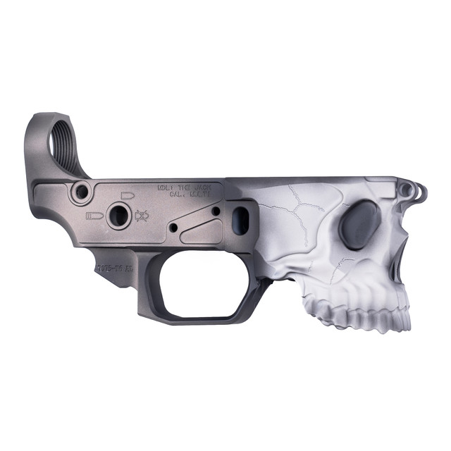 Sharps Bros Badlands "The Jack" Stripped Billet Lower – .223 Rem / 5.56x45mm | Tan Cerakote | Skull Design