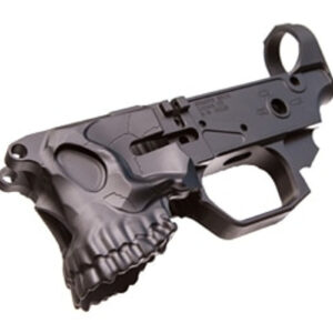 Sharps Bros “The Jack” Stripped Lower Receiver – AR-15 Multi-Caliber | Black Hardcoat Anodized | Skull Design