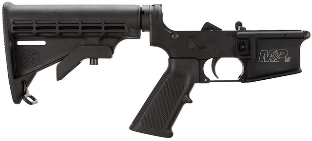 Smith & Wesson MP15 Complete Lower Receiver 5.56x45mm NATO, Black Aluminum, Collapsible Stock