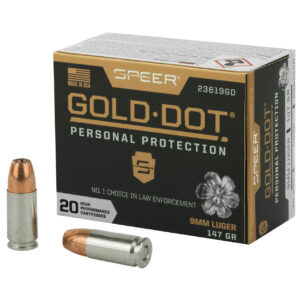 Speer Gold Dot Personal Protection 9mm 147gr, Hollow Point 20rd Box