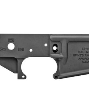 Spikes Tactical No Logo II Stripped Lower Receiver – AR-15 Multi-Caliber | Black | Clean, Sterile Design