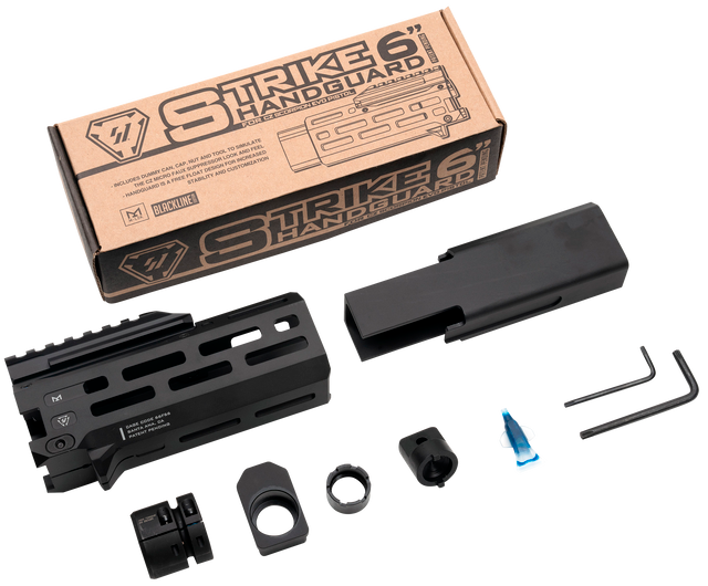 Strike Industries 6" M-LOK Handguard with Faux Suppressor – Black Aluminum, Fits CZ Scorpion EVO with 7.72" Barrel
