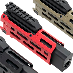 Strike Industries 6" M-LOK Handguard with Faux Suppressor – Red Aluminum, Fits CZ Scorpion EVO with 7.72" Barrel