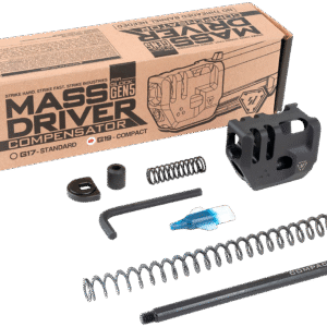 Strike Mass Driver Comp, 9mm, Fits Glock 19 Gen 5, Includes Recoil Spring/Guide Rod/Guide Rod Fitment Washer/Guide Rode Head, Black
