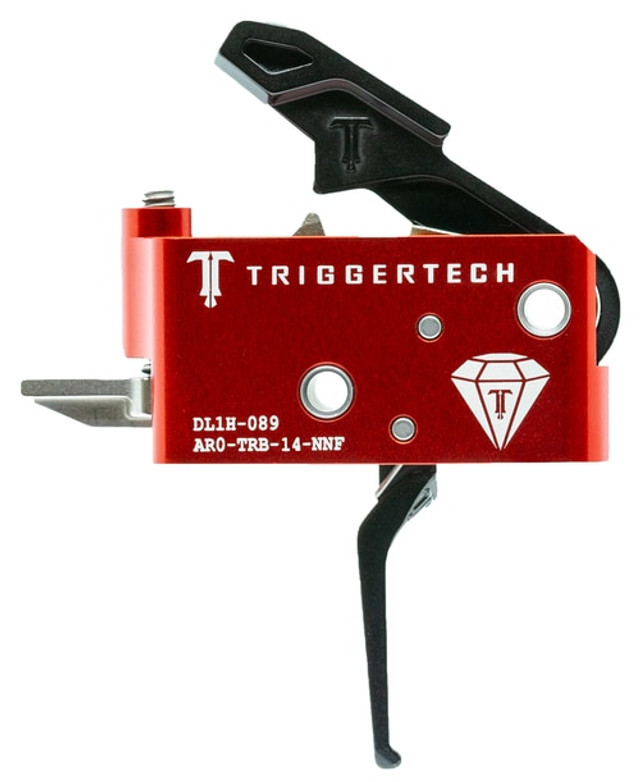 TriggerTech Diamond Flat Trigger – AR-15 | Adjustable 1.5–4.0 lb Pull | Right Hand | Includes Install Kit