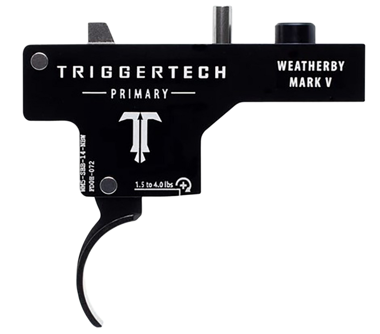 TriggerTech Primary Weatherby Mark V Black PVD Single-Stage Curved 1.50-4 lbs