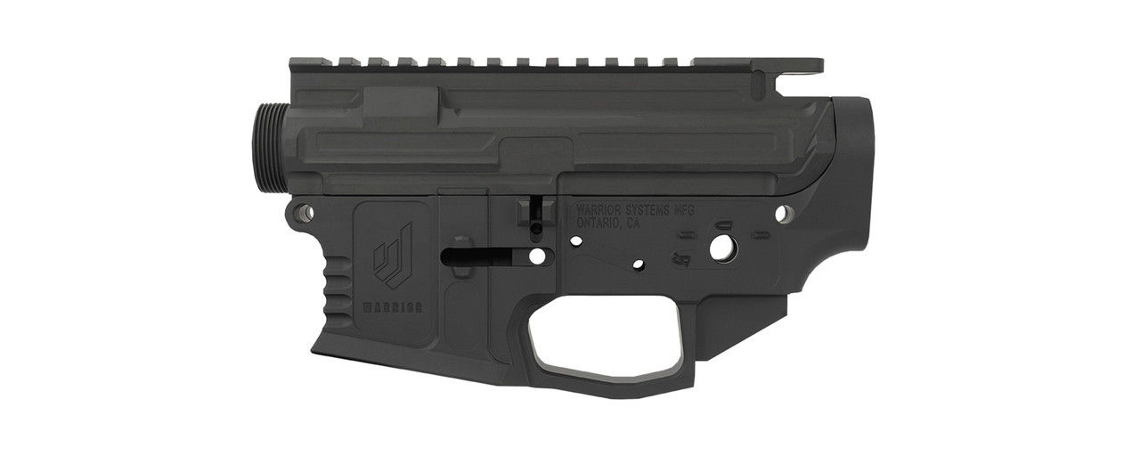 Warrior AR-15 Billet Stripped Upper/Lower Receiver Set, Black Cerakote