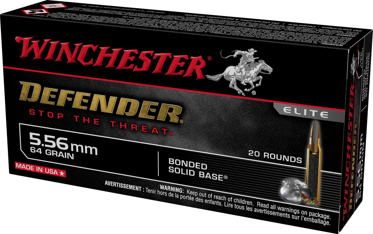 Winchester Defender 5.56x45mm 64gr, Bonded Solid Base 20rd