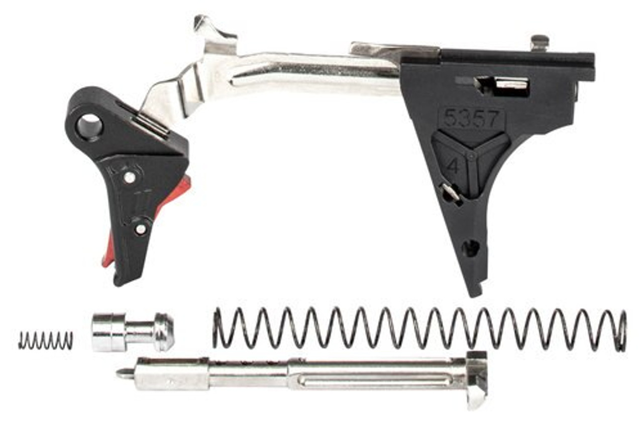 ZEV Technologies Pro Trigger Ultimate Kit – Glock 17/19/26/34 Gen 4, 9mm – Black/Red Flat Face (B-R Target)
