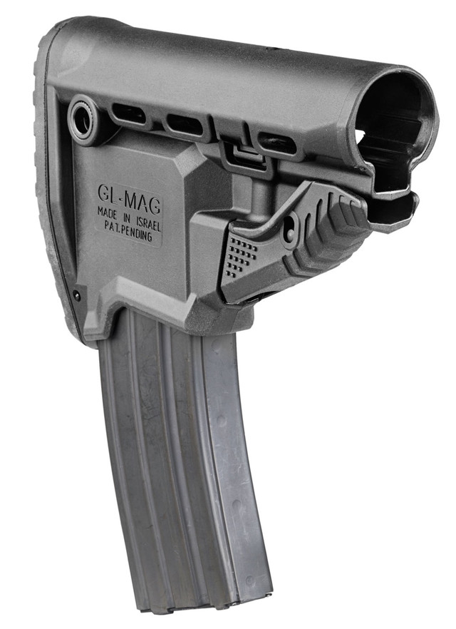 FAB Defense GL-Mag AR-15 Rifle Survival Buttstock – Built-In Mag Carrier, Polymer