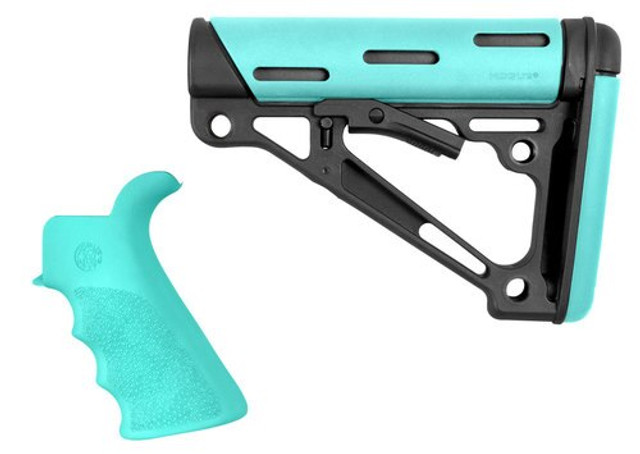 Hogue AR-15 Kit Grip/Collapsing Buttstock MIL Aqua