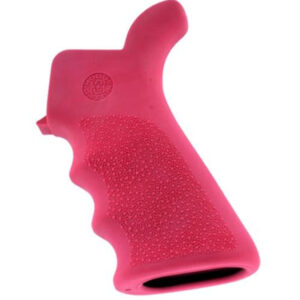 Hogue AR-15 Rubber Grip Beavertail, Finger Grooves Matte Pink
