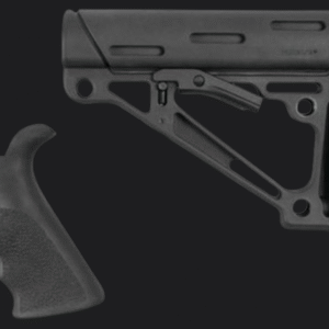 Hogue AR-15/M16 Collapsible Buttstock Kit – With Finger Groove Beavertail Grip, Commercial Tube
