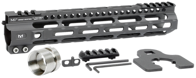 Midwest Ultralight M-Lok Handguard AR-15 Black Hardcoat Anodized 6061-T6 Aluminum 10.50