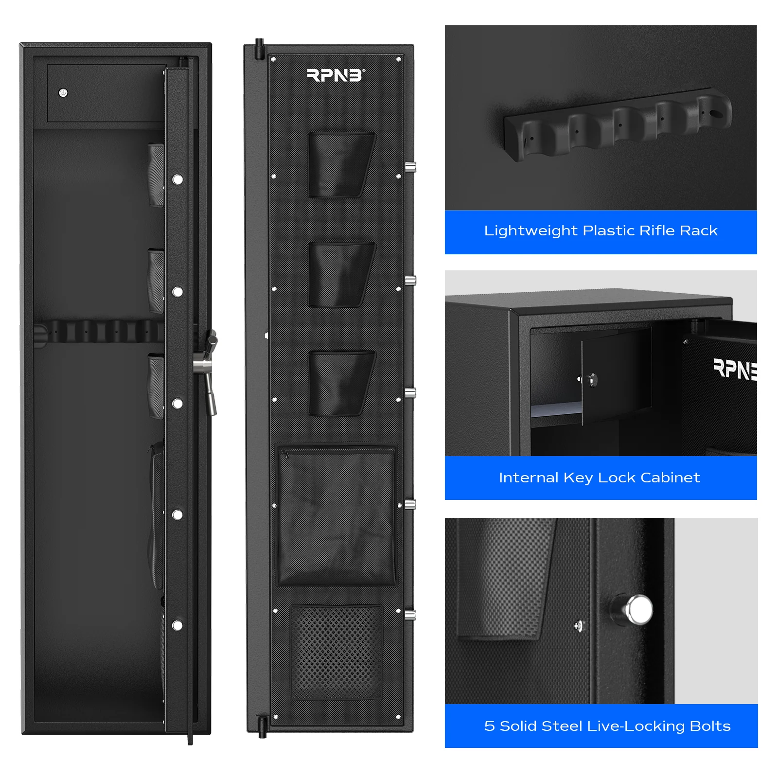 RPNB RP10FR Biometric Large 10 Gun Cabinet with Electronic Digital Lock