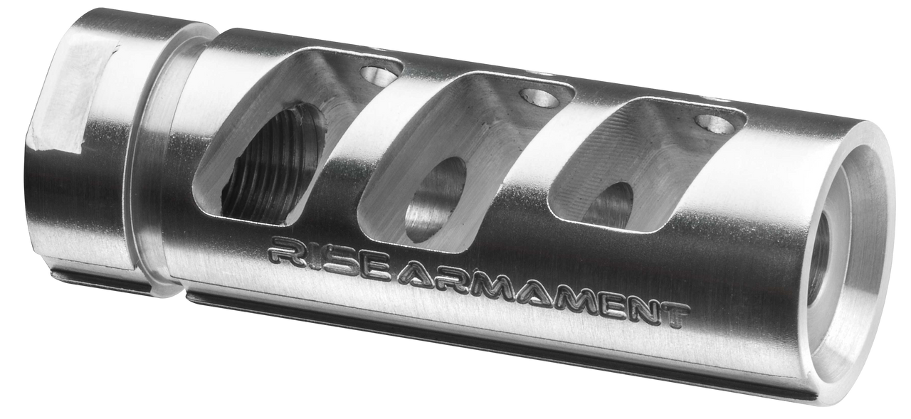 Rise Armament RA-701 Compensator – 5.56 NATO/.223 REM, 1/2x28 TPI, Stainless Steel