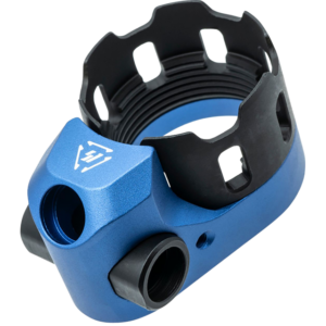 Strike Industries AR Enhanced Castle Nut & Extended End Plate Version 2 in Blue 5.56x45mm