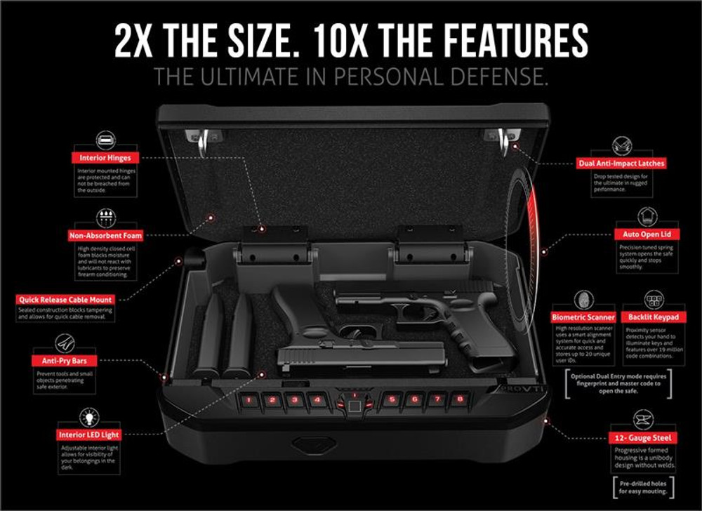 VAULTEK VTi Full-Size Rugged Biometric Bluetooth Smart Safe